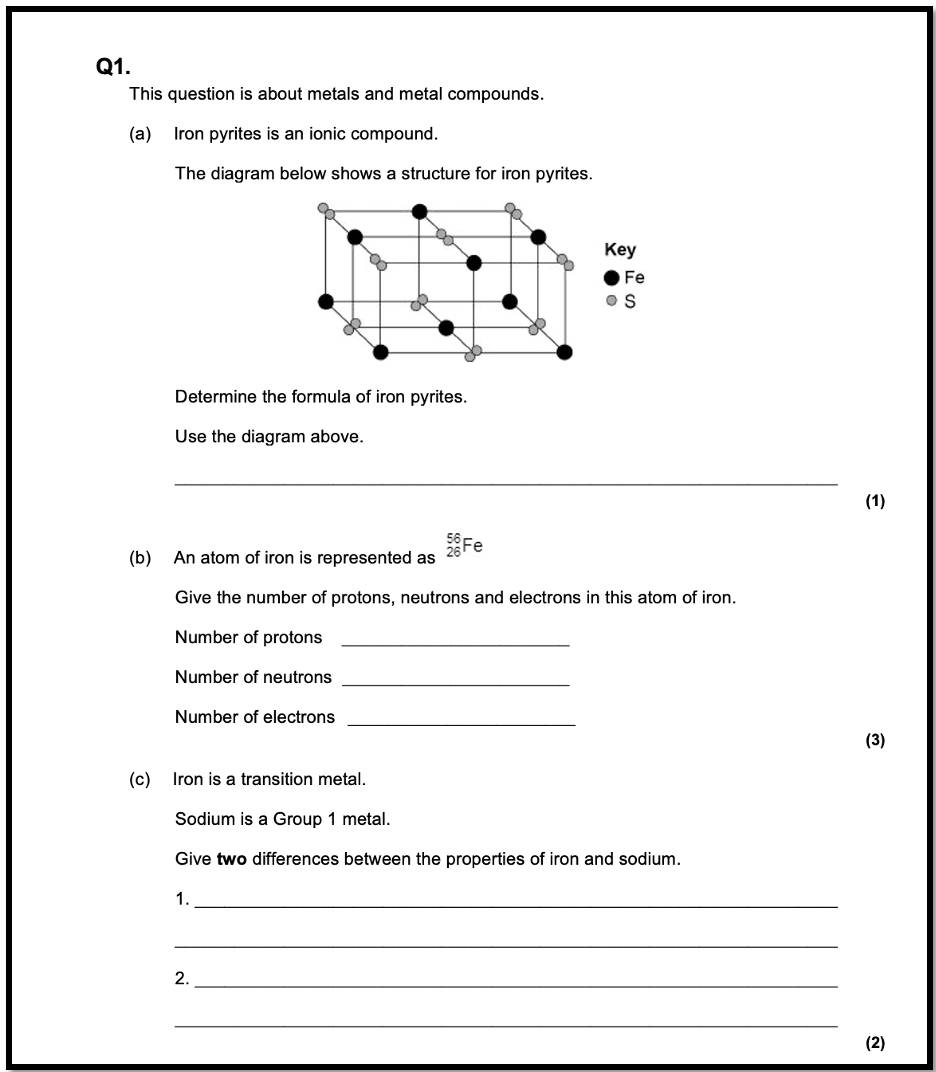 EXAM PRO QUESTIONS - AQA GCSE CHEMISTRY