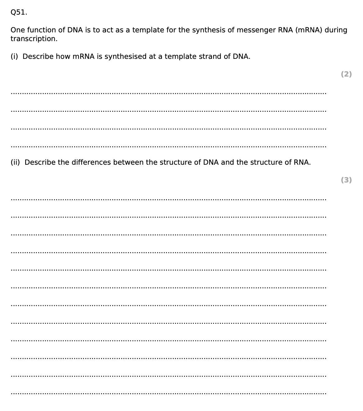 EXAM QUESTIONS - EDEXCEL A-LEVEL BIOLOGY + 2025 papers