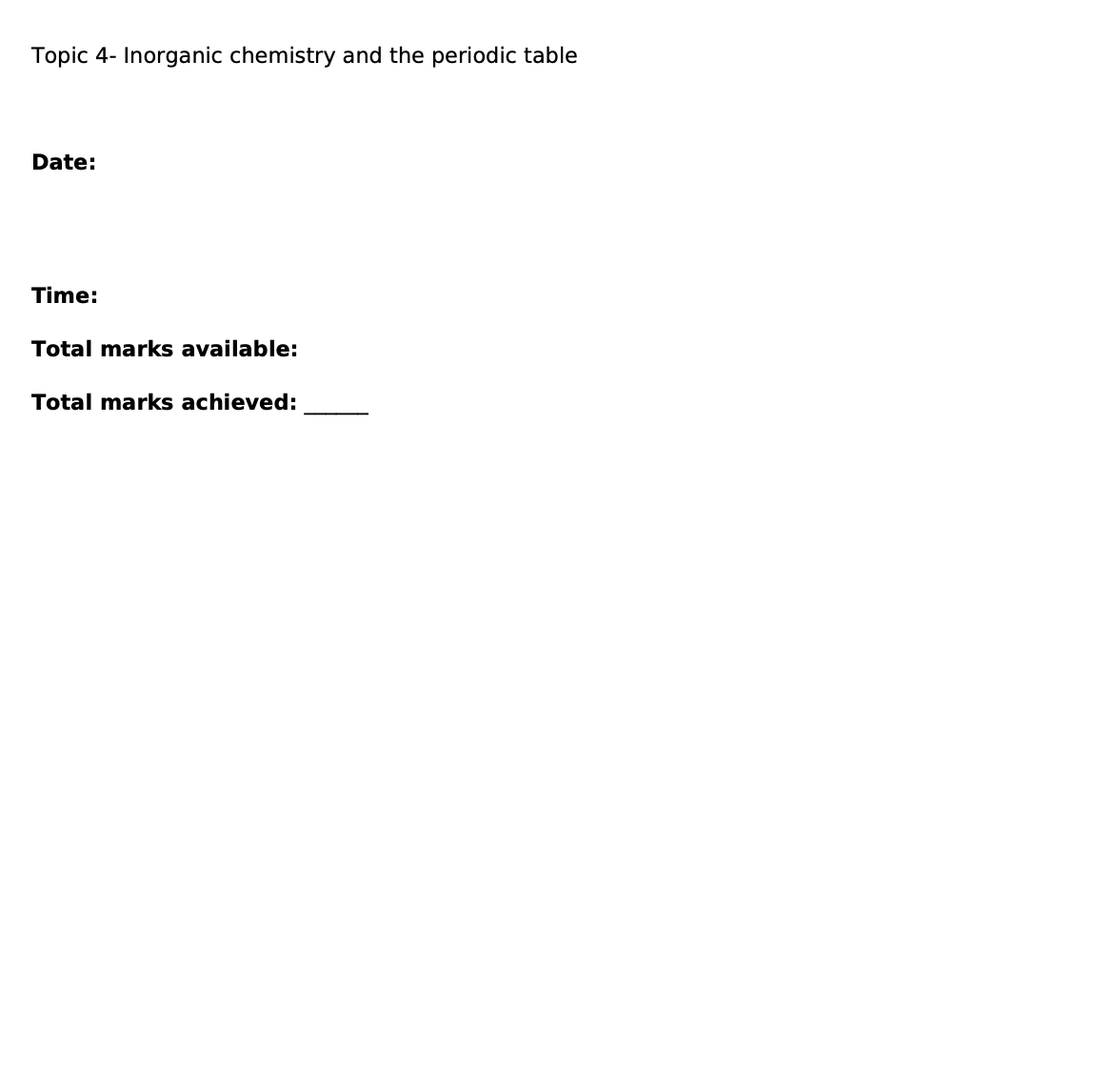 EXAM QUESTION BANKS - EDEXCEL A-LEVEL CHEMISTRY