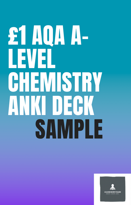 SAMPLE: AQA A-level Chemistry A* Anki cards