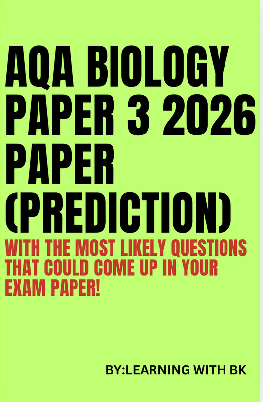 AQA A-LEVEL BIOLOGY 2026 PAPER 3 PREDICTION PAPER + MARK SCHEME