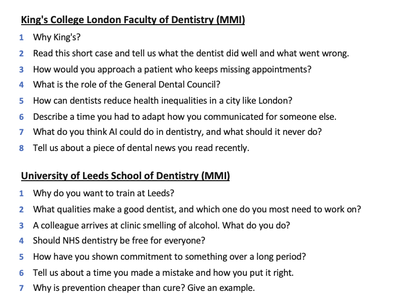 UK DENTISTRY INTERVIEW GUIDE - MMI & PANEL PREP (2027 ENTRY)